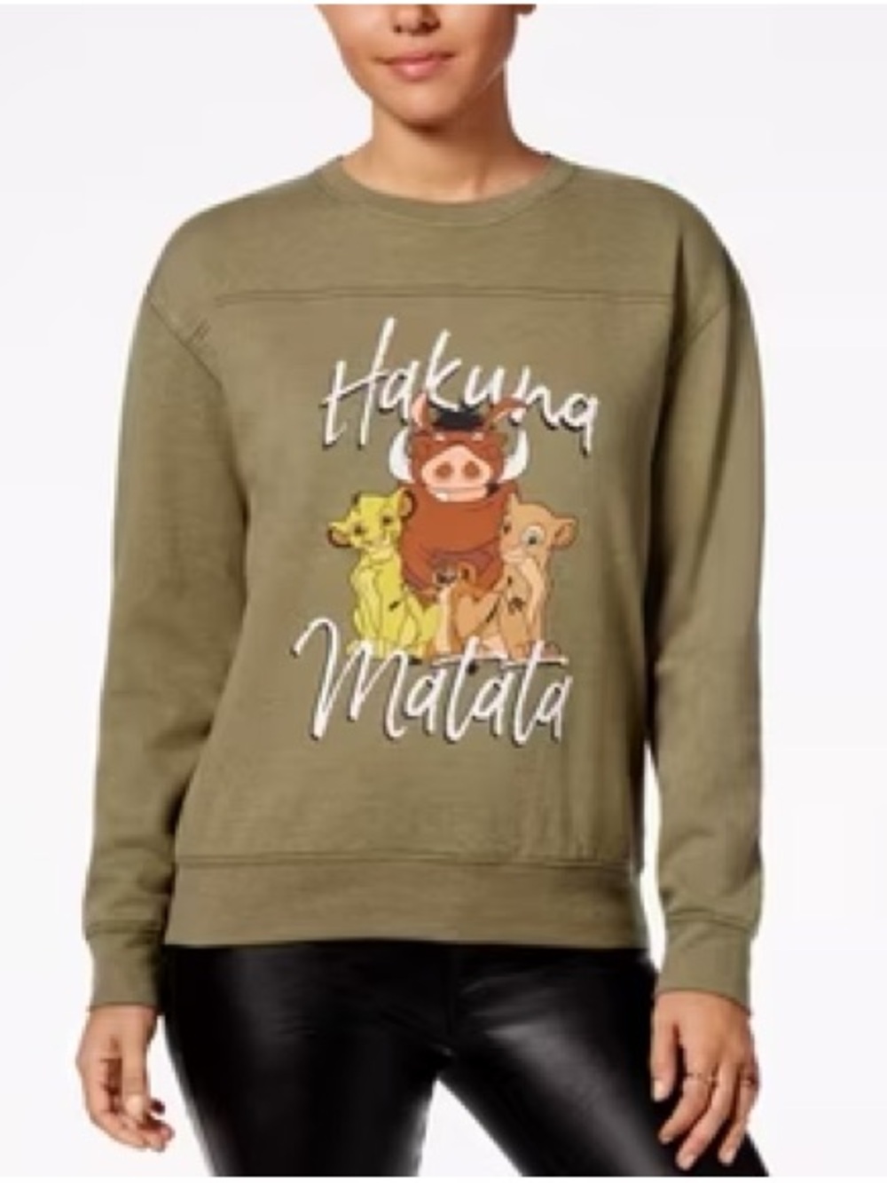 Disney Hakuna Matata Olive Crewneck Sweatshirt